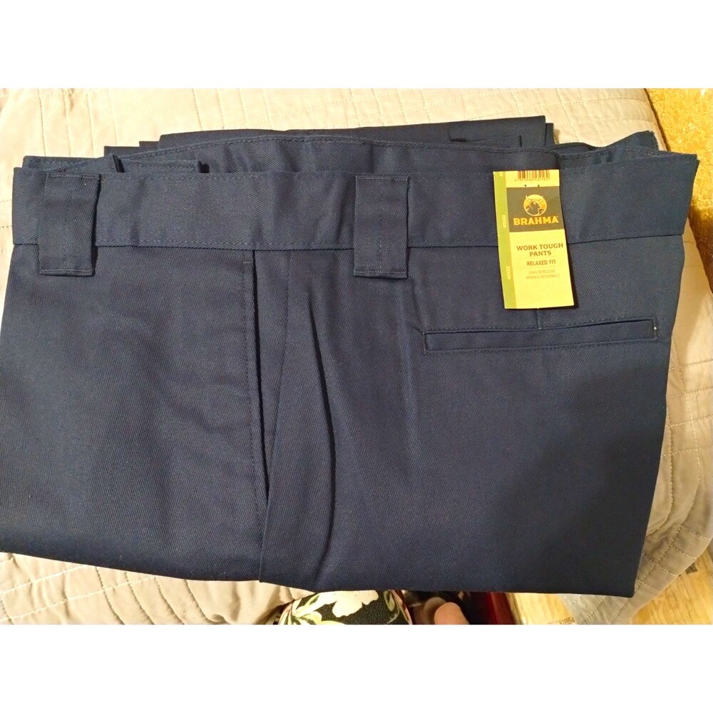 Brahma Men's Work Tough Pants 40x32 Dark Navy Blue Relaxed Fit